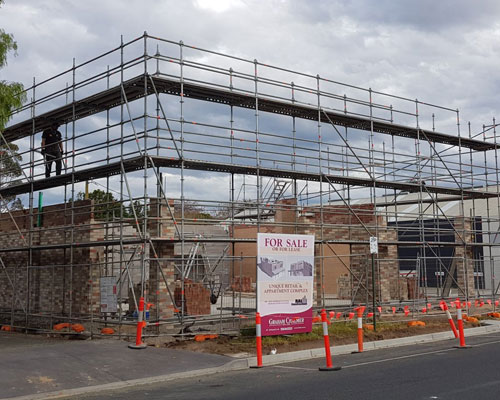 Scaffold on building project in Sale