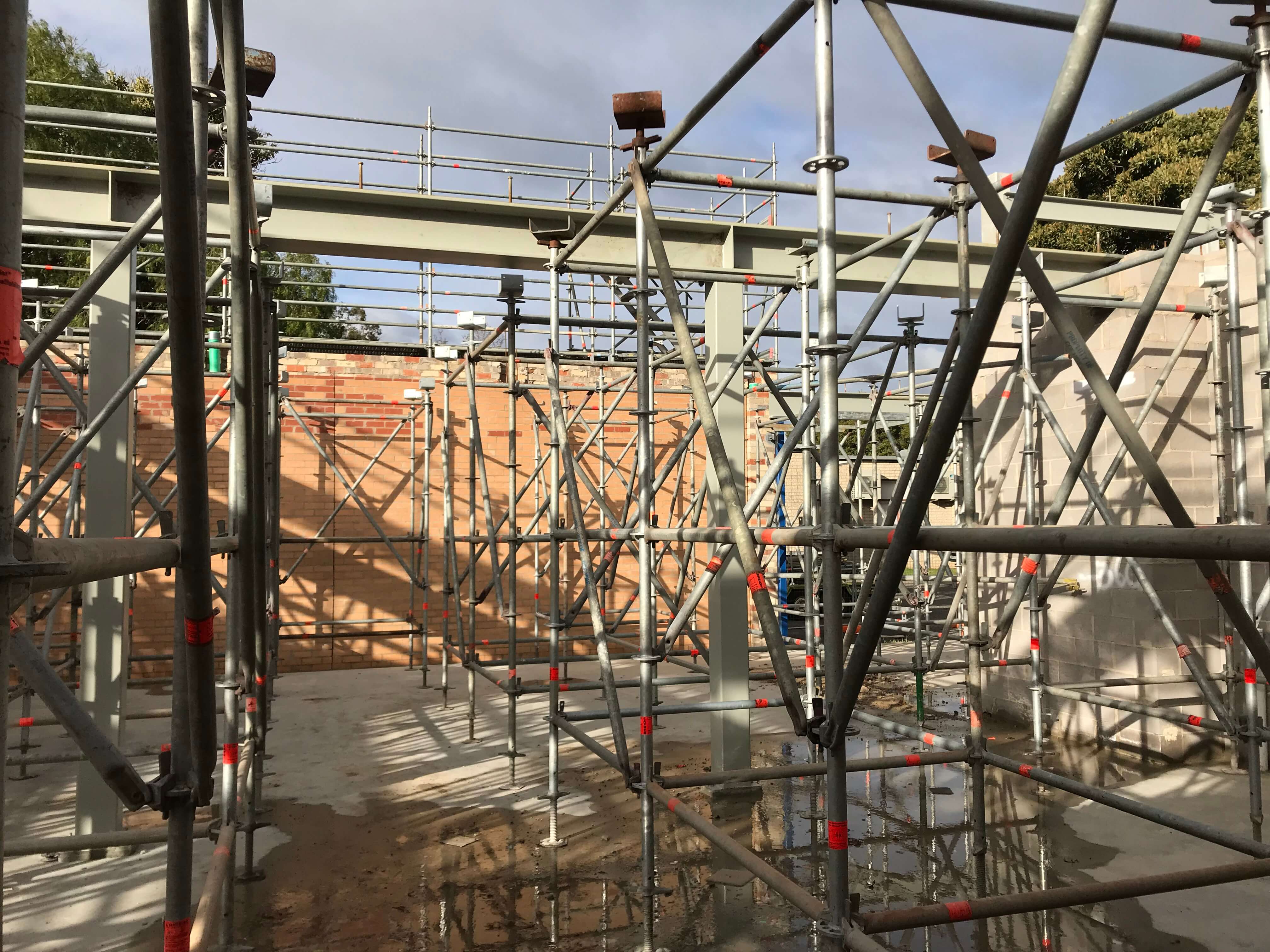 Scaffold on building project in Sale