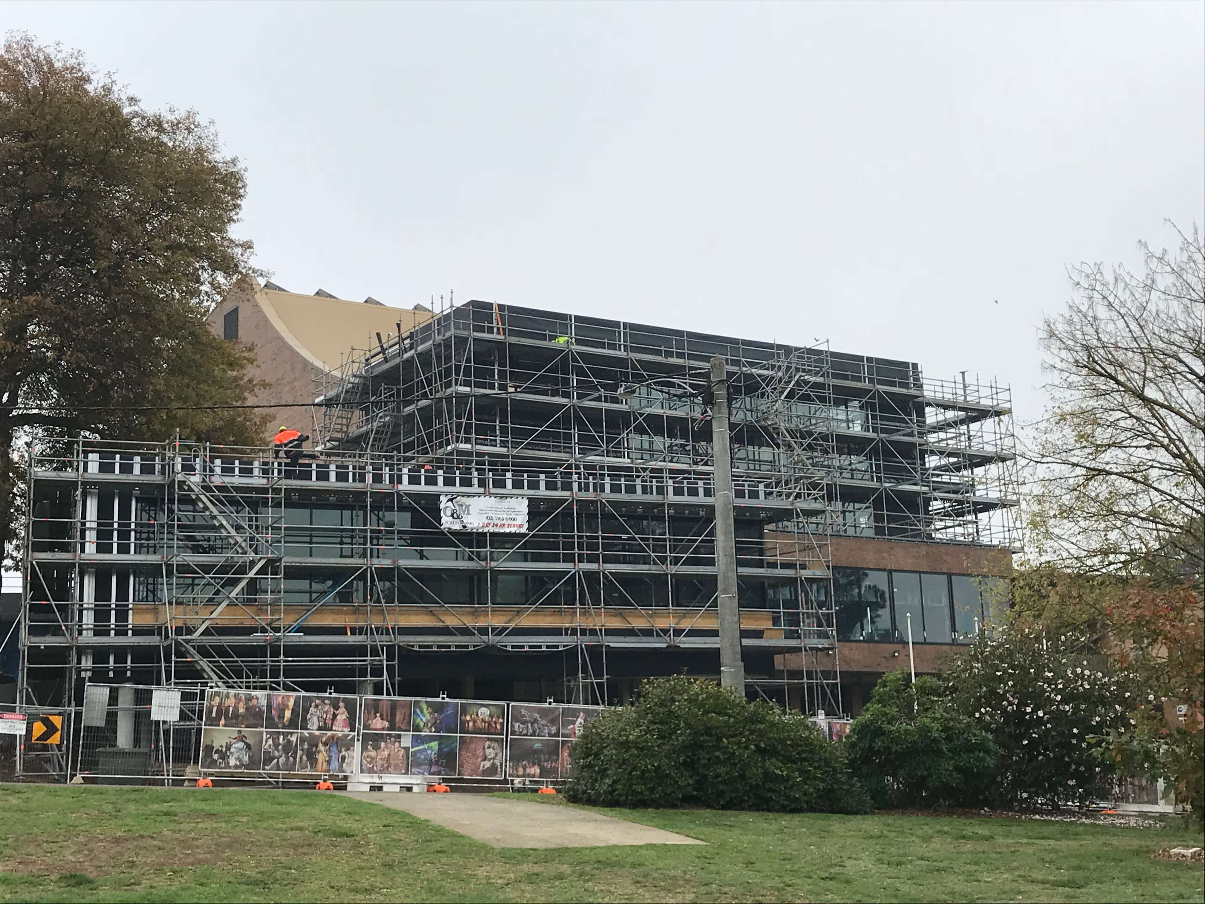Scaffold for Warragul Art Centre redevelopment
